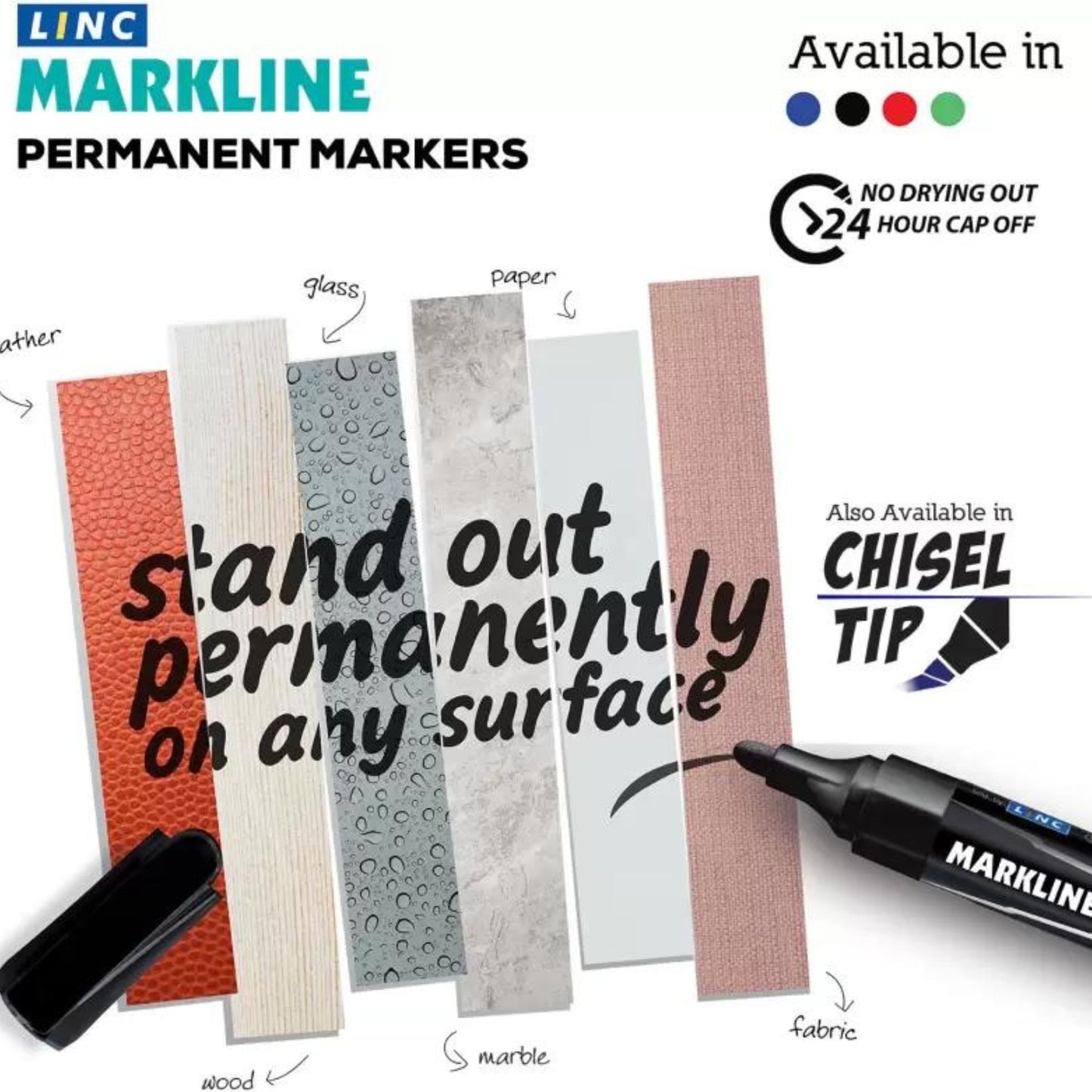 Linc Markline permanent marker ( Pack of 5)