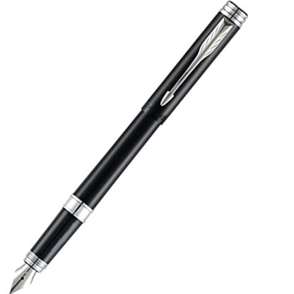 Parker Folio Standard Fountain pen chrome trim, Black Body with Refil