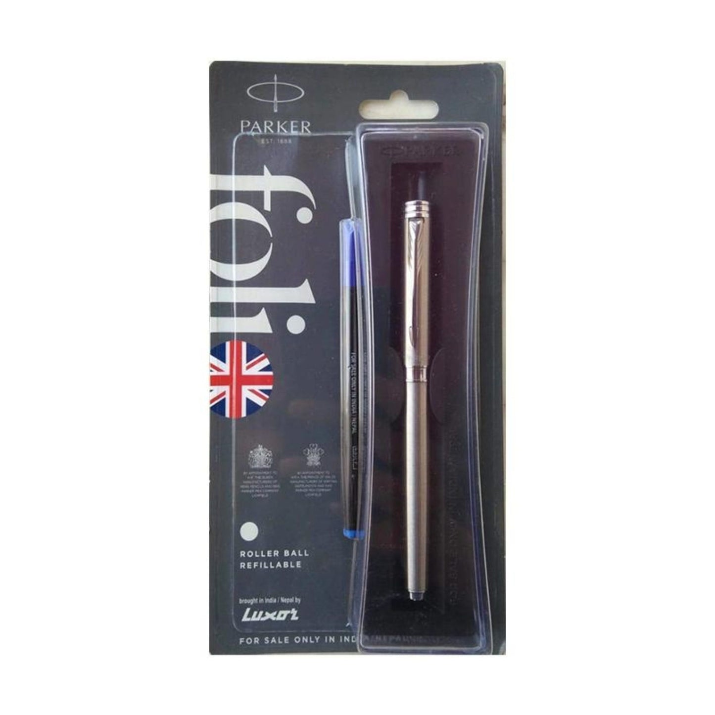 Parker Folio standard ball pen chrome trim, Twist Action.