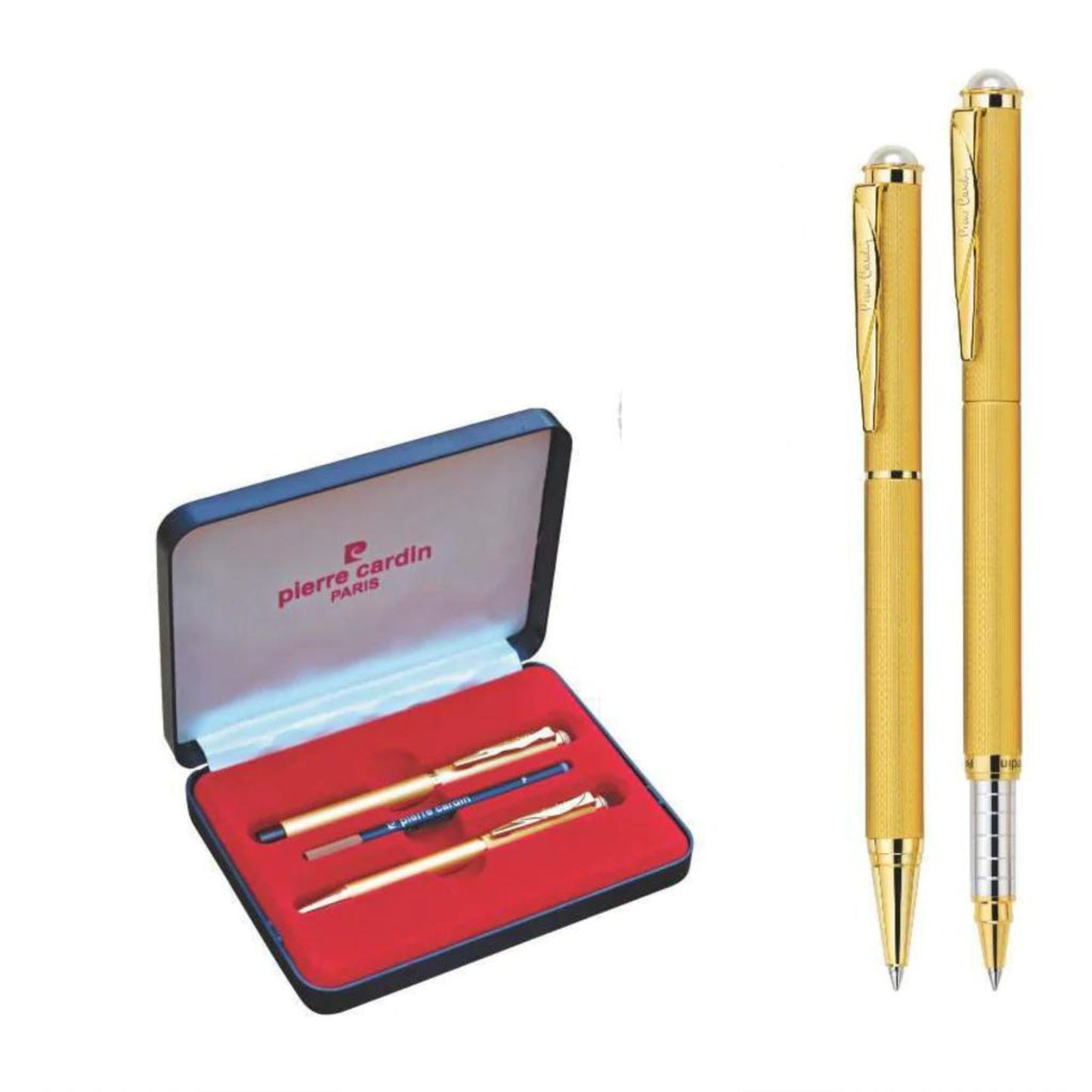 Pearl de Pierre Cardin Paris- Satin Gold Exclusive set of Roller Pen and Ball Pen