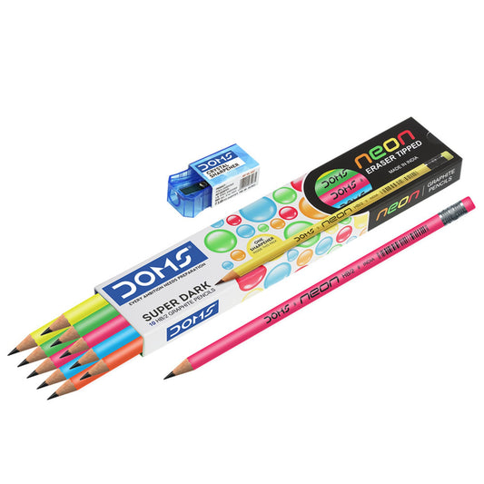 Dom's Super Dark Neon Eraser tipped Super Dark Graphite Pencil (pack of 20)