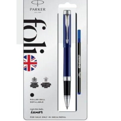 Parker Folio Standard roller ball pen chrome trim