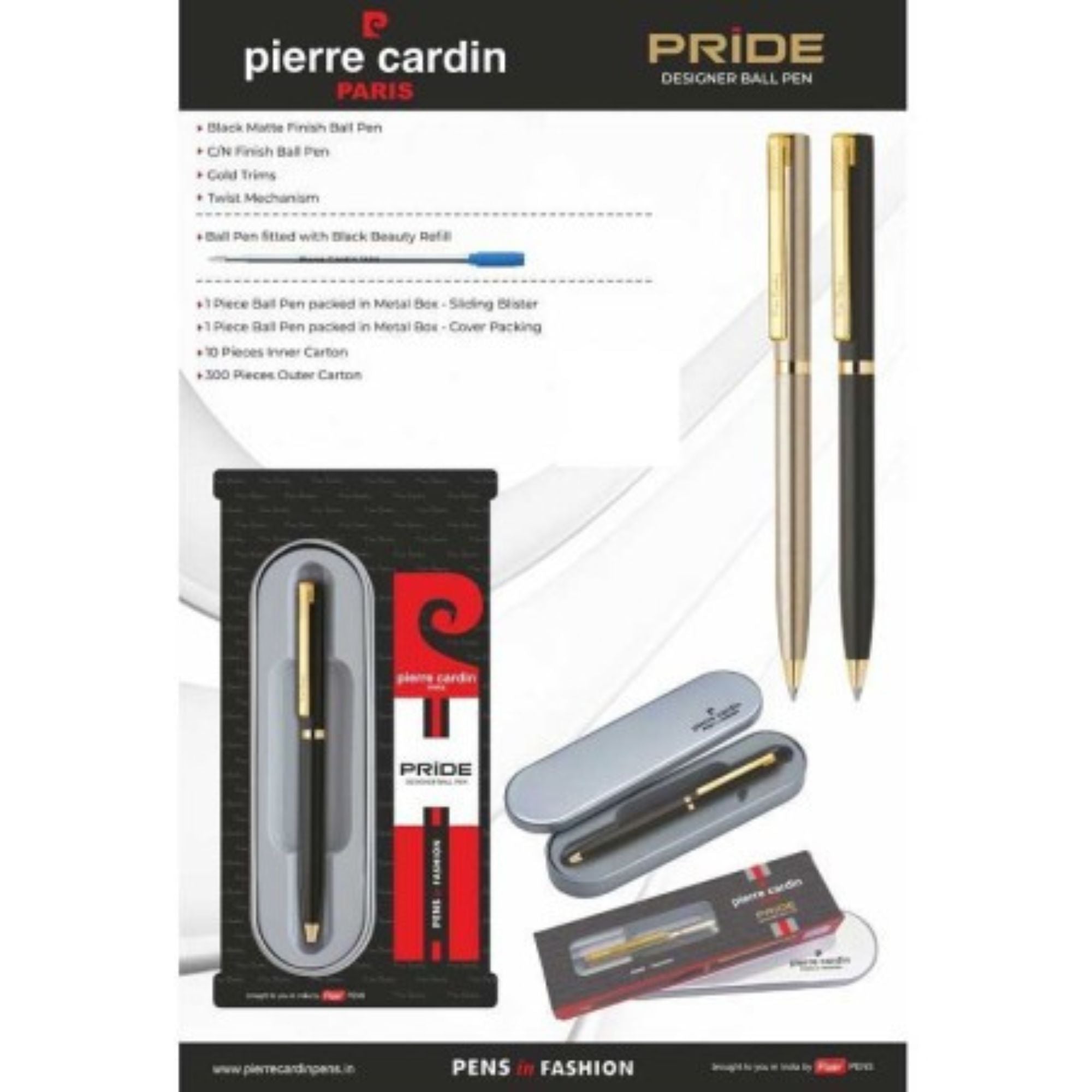 Pierre cardin Paris Pride Ball Pen Gold Trim